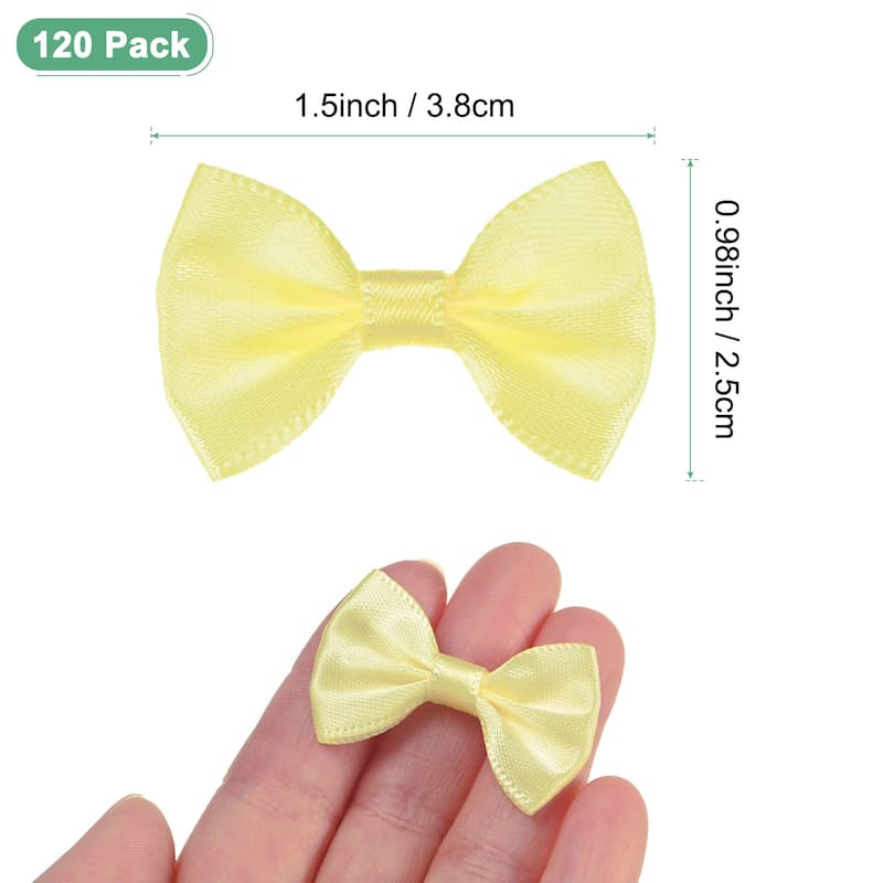 120-Pack Mini Craft Ribbon Bow 1.5x1 Inch for Craft DIY