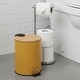 preview thumbnail 38 of 79, Stylish Trash Can with Bamboo Lid and Pedal, 2.5L Capacity - 9.2" H x 8" L x 8" W Mustard Yellow