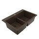 preview thumbnail 22 of 53, Karran Top Mount Double Equal Bowl Quartz Kitchen Sink - 33" x 22" x 9" - 33" x 22" x 9"