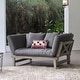 preview thumbnail 34 of 48, Cambridge Casual West Lake Convertible Wood Outdoor Sofa Daybed Weathered Gray/Gray