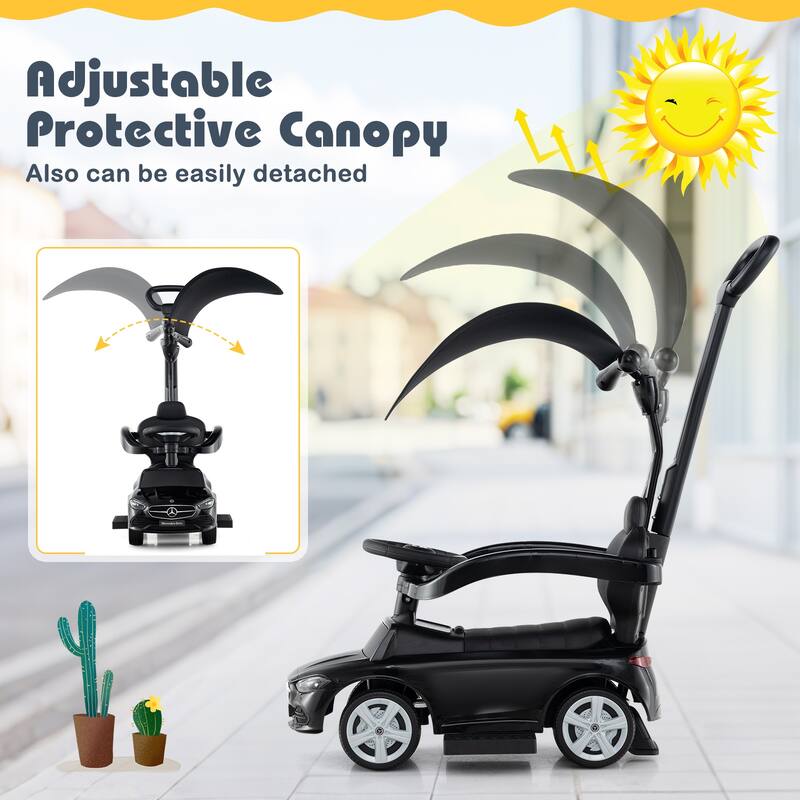 Costway Kids Ride on Push Car Mercedes-Benz Licensed 3-in-1 Sliding