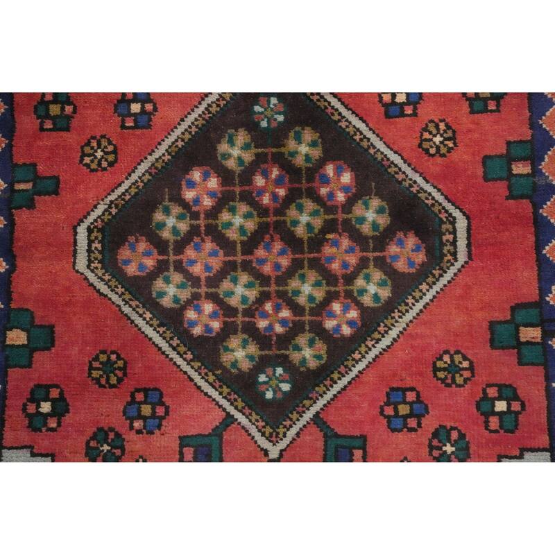 Hand Knotted Oriental 100% Wool Carpet Traditional Geometric Pink Tabriz Runner Rug - 10' 0'' X 2' 5''