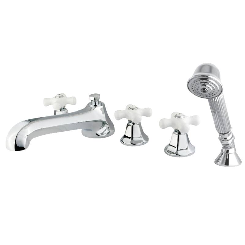 Millennium 5-Hole Deck Mount Roman Tub Faucet with Hand Shower - Polished Chrome
