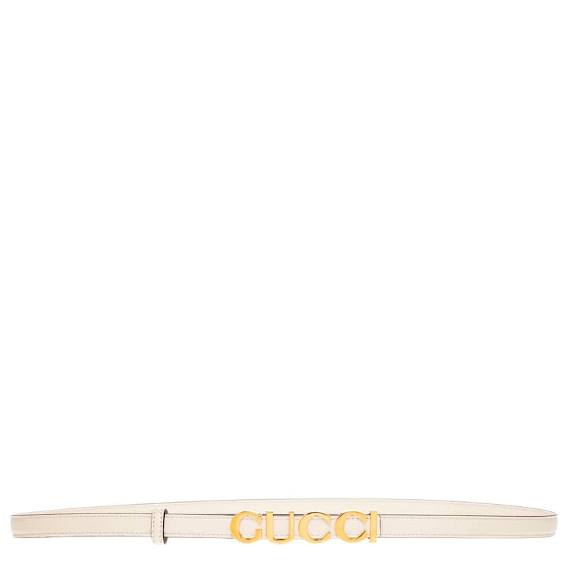 Gucci Buckle Thin Belt - 95 - White