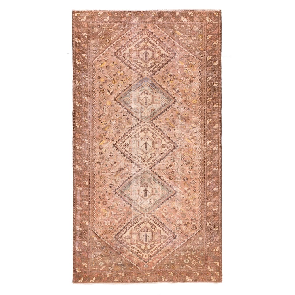 ECARPETGALLERY Hand-knotted Antalya Vintage Tan Wool Rug - 5'3 x 9'11