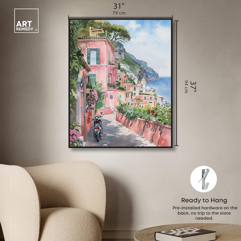 Lush Coastal Villa Canvas by Art Remedy