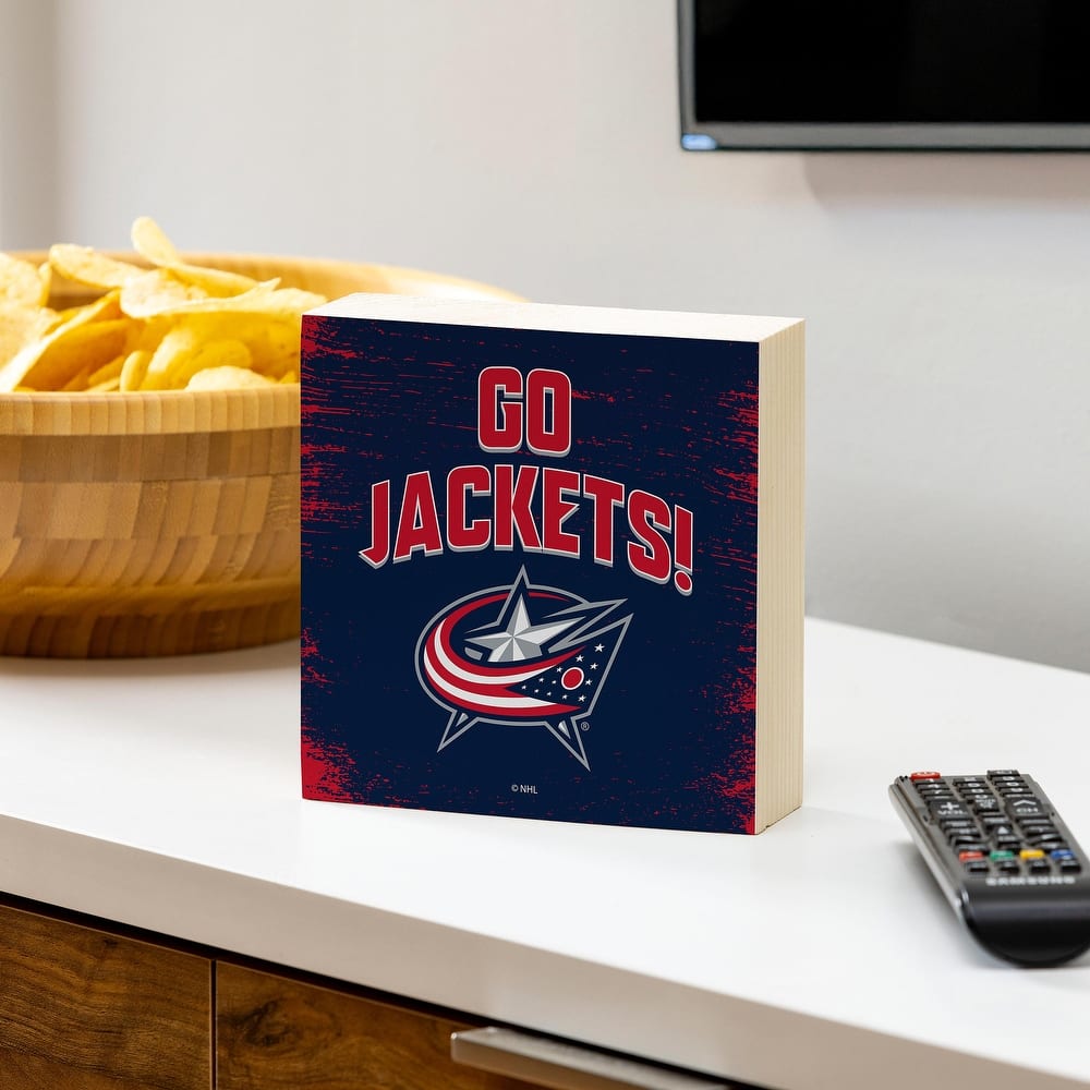 Columbus Blue Jackets Wooden Tabletop Mantel Shelf Sign