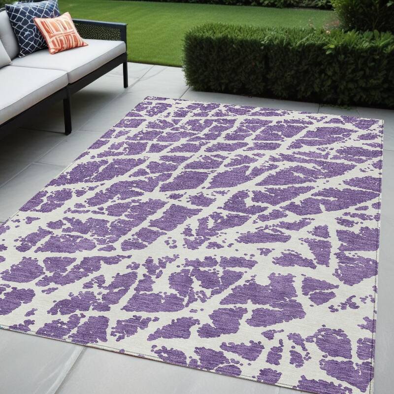 Alrina Artistic Abstract Weather Resistant Blended Style Outdoor Rug - 5' X 8' - Multi