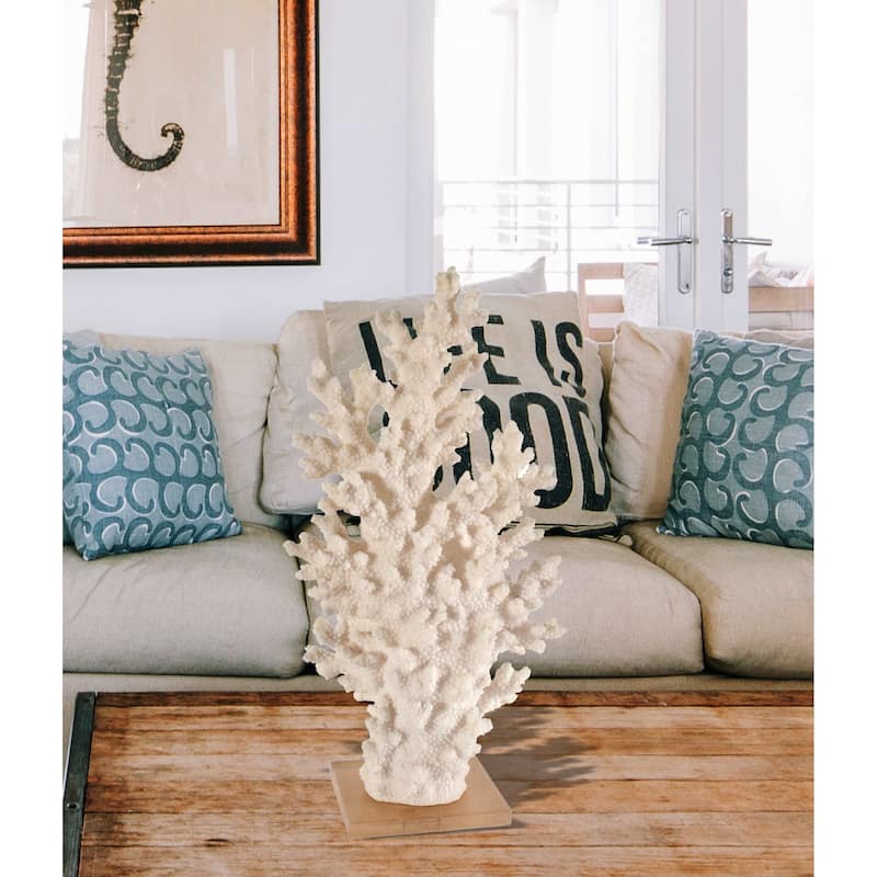 White Coral with Acrylic Base Tall