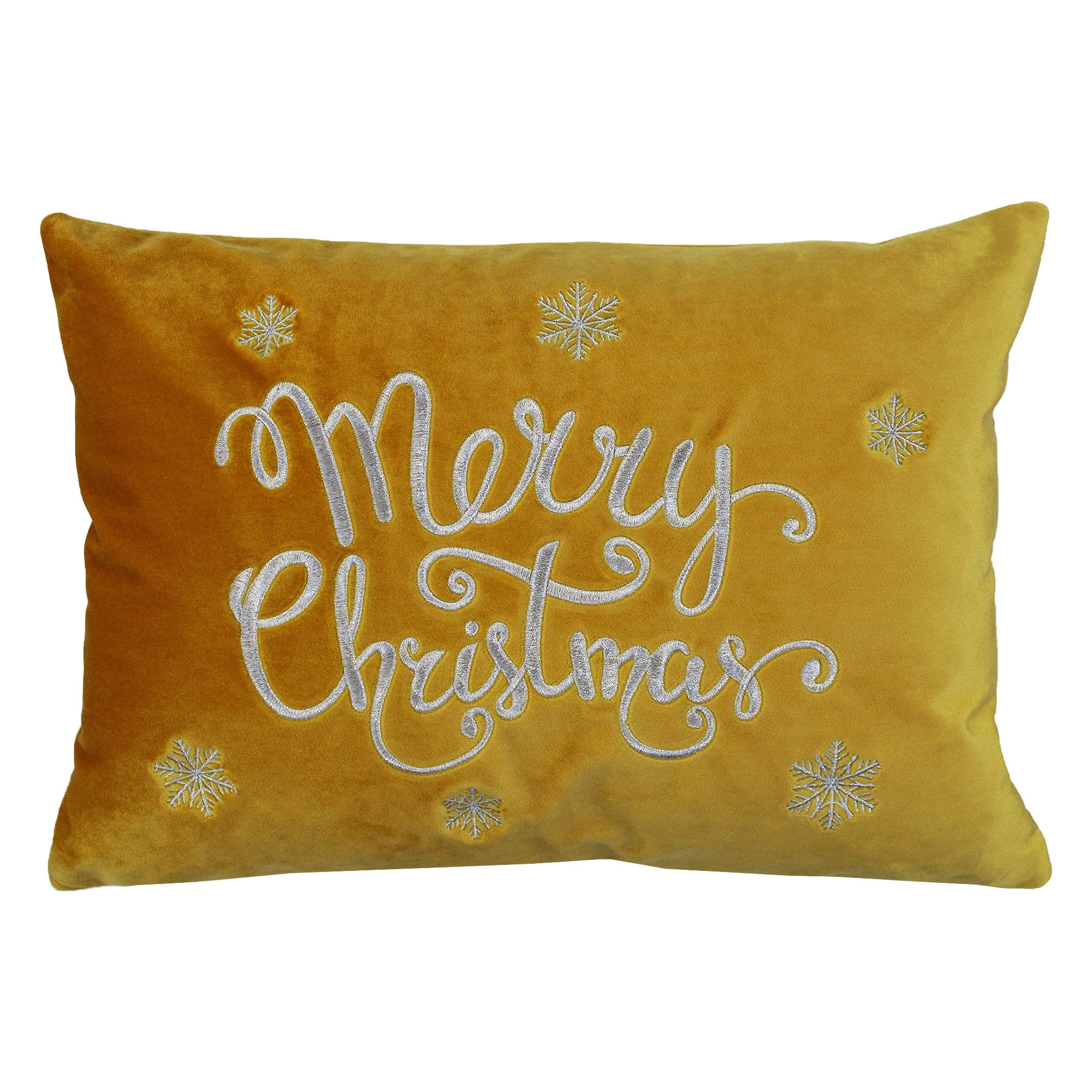Rodeo Home Christmas Decorative Pillow Merry Christmas with Snowflakes Design Embroidery On Sale Bed Bath Beyond 35021626
