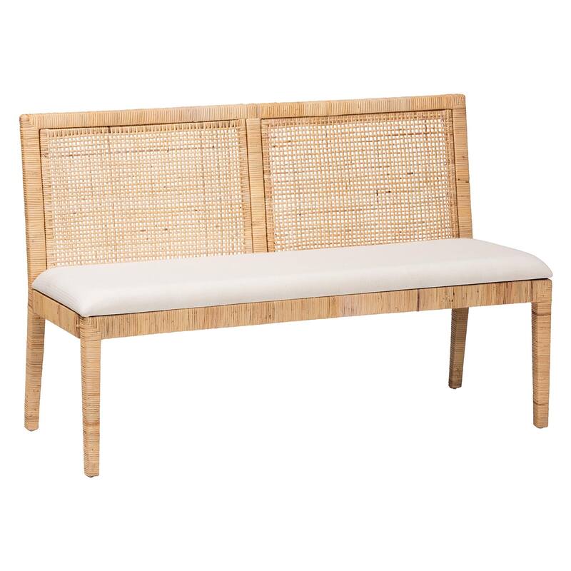 Kalimantan Bohemian Light Honey Rattan 2-Piece Banquette Set