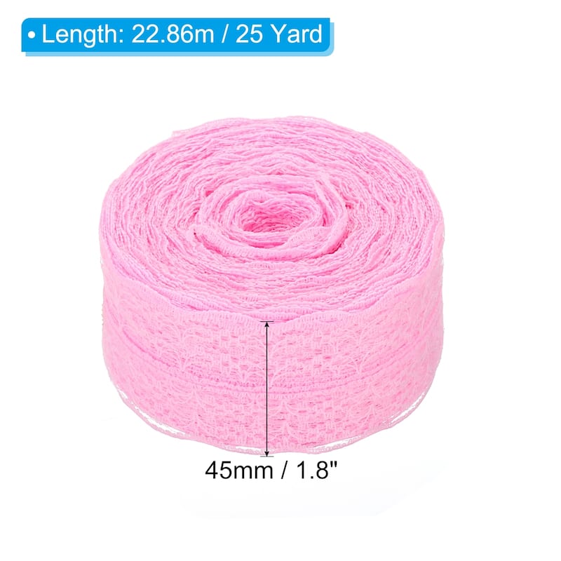 1.8" Wide 25 Yards Lace Trim Ribbon Sewing Craft Roll Wrapping Decor - Sapphire Blue