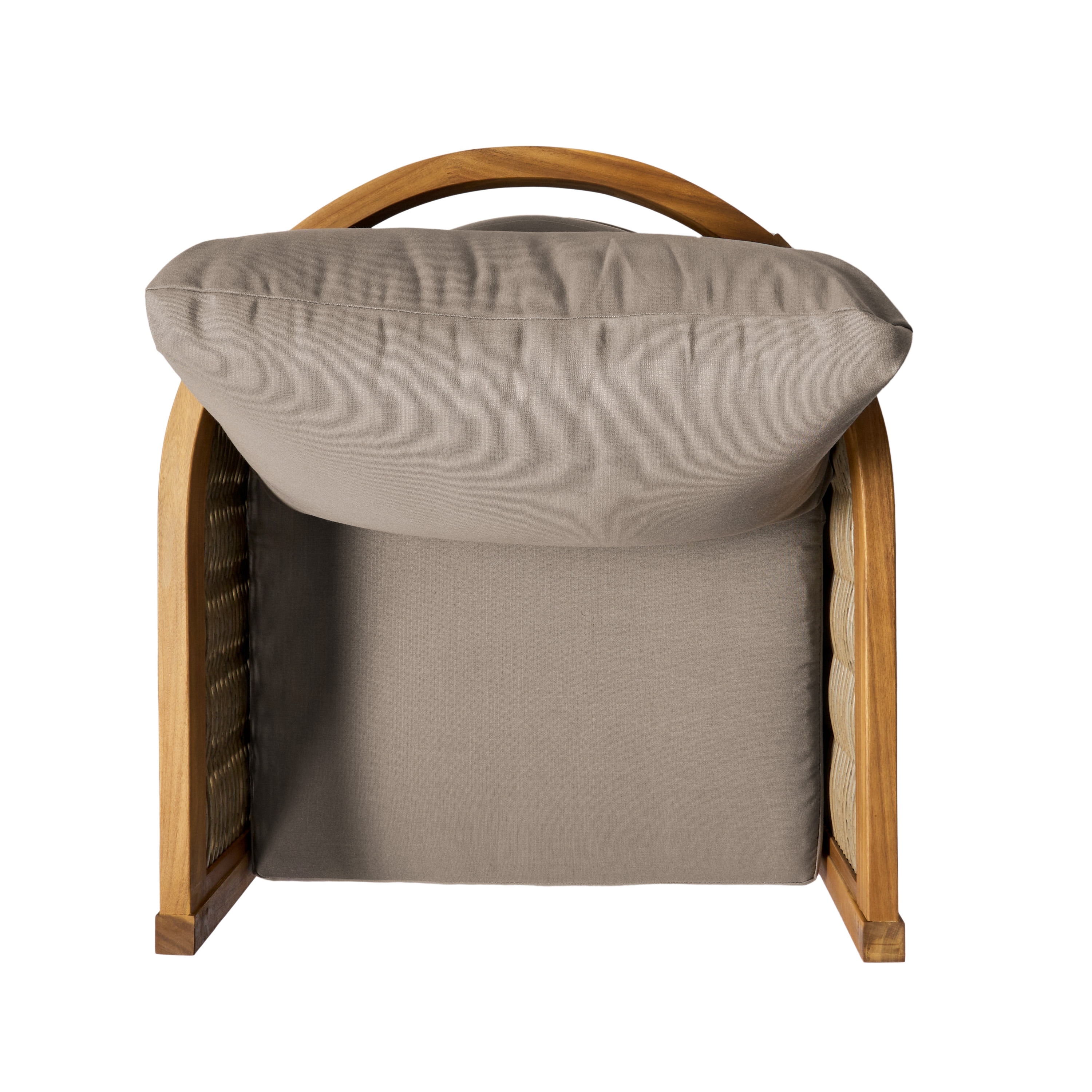 Burchett 2pk Outdoor Acacia Wood Club Chairs with Cushions - Teak/Brown/Beige - Christopher Knight Home