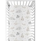 preview thumbnail 1 of 4, Jungle Safari Animals Boy Girl Fitted Crib Sheet Taupe Black White Gender Neutral Elephant Giraffe Wildlife Adventure Serengeti