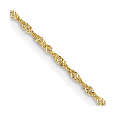 Curata 10k Yellow Gold 1.1mm Solid Singapore Chain Necklace (Spring-ring) Options: 16 18 20 24