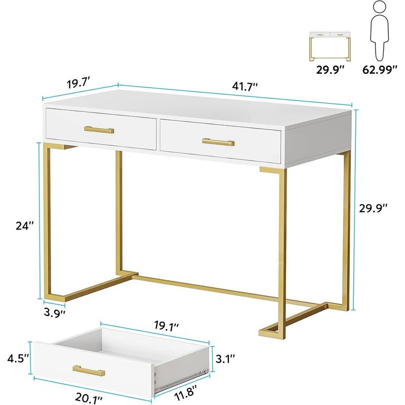 Modern Vanity Desk, Rectangular Makeup Vanity, Dressing Table Dressing Desk Beauty Station