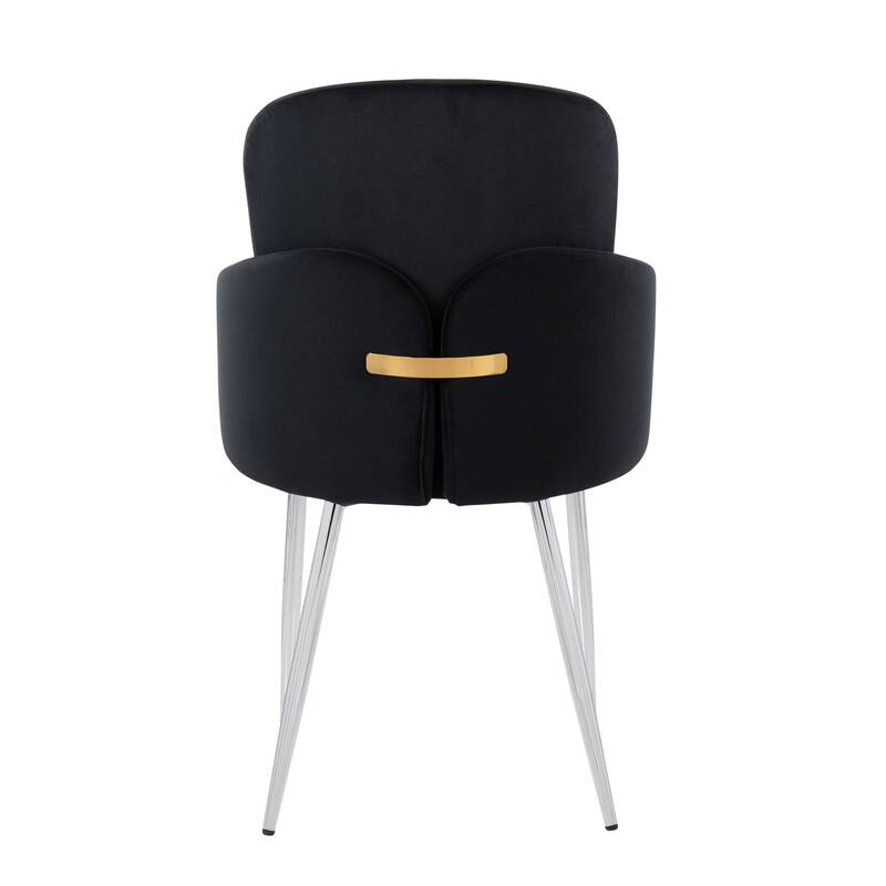 Silver Orchid Dahlia Dining Chair with Metal Legs (Set of 2)