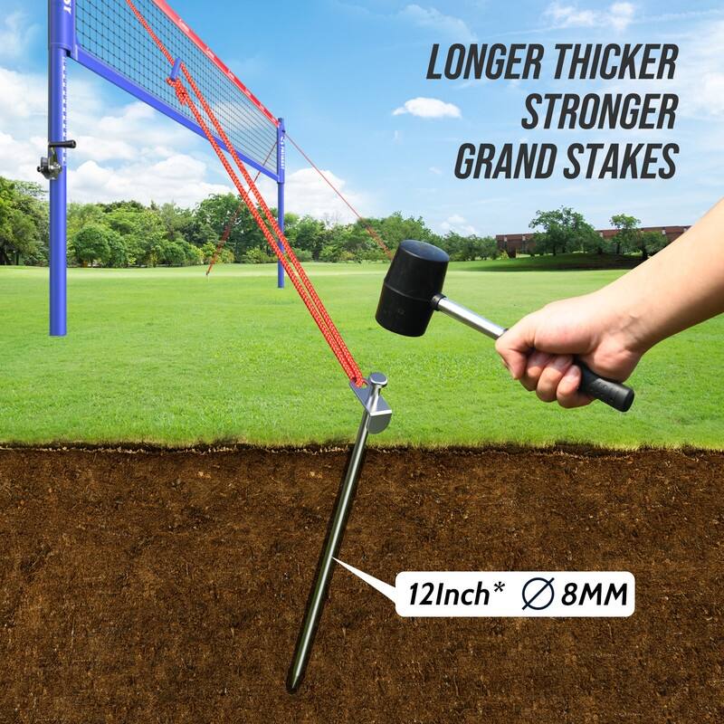 Patiassy Outdoor Portable Volleyball Net Set System for Backyard Adjustable