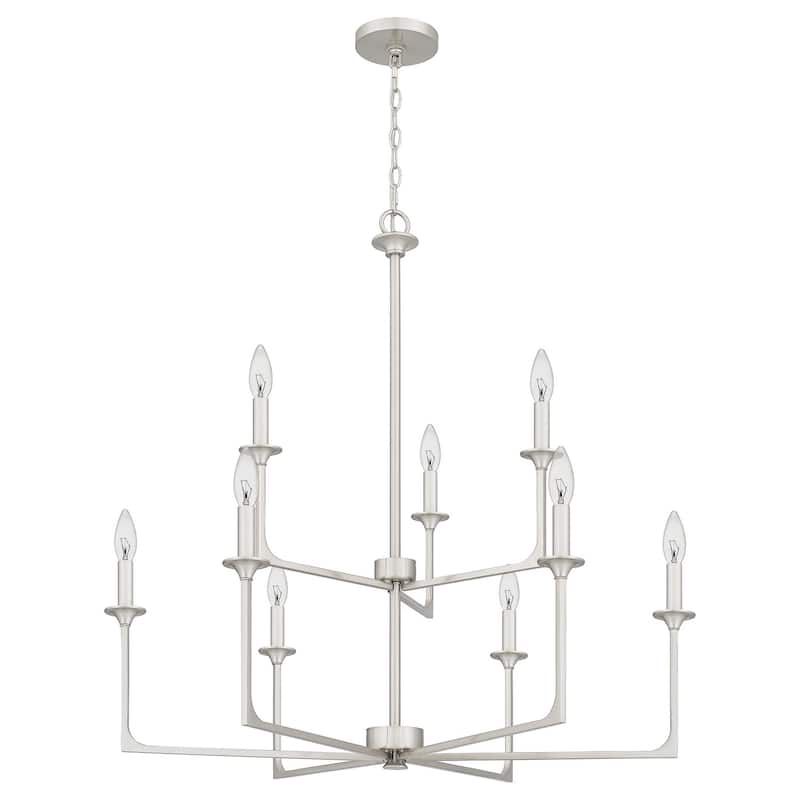 Prescott 9-Light Chandelier - Brushed Nickel