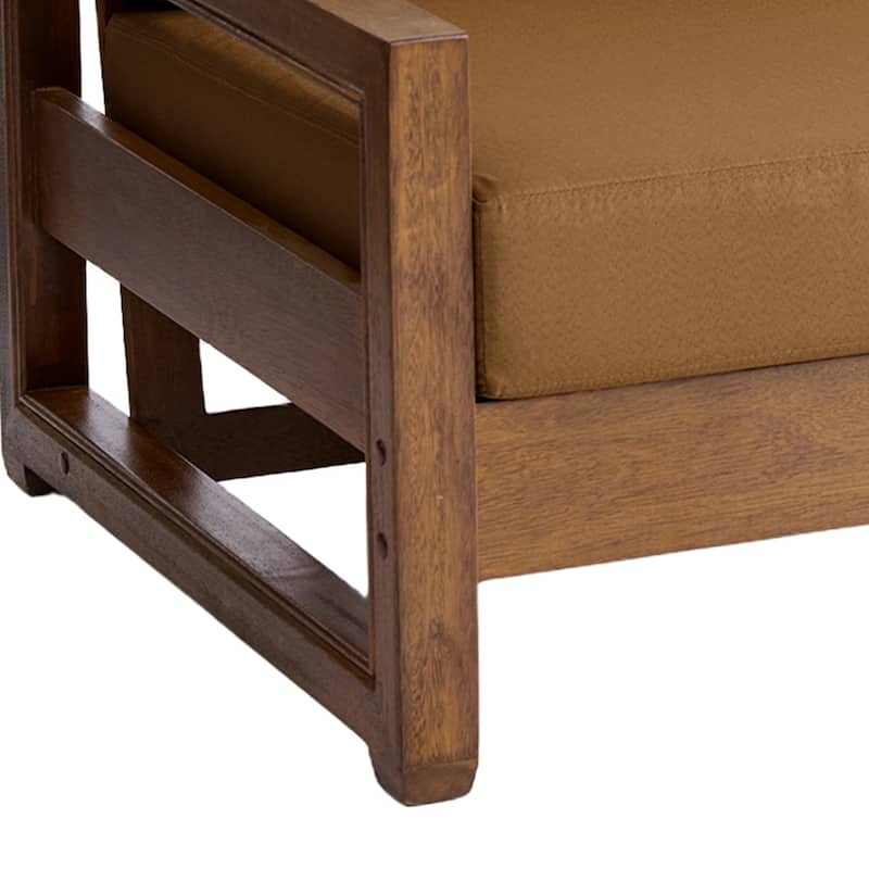 Patio Teak Wood Outdoor Loveseat with Cushion