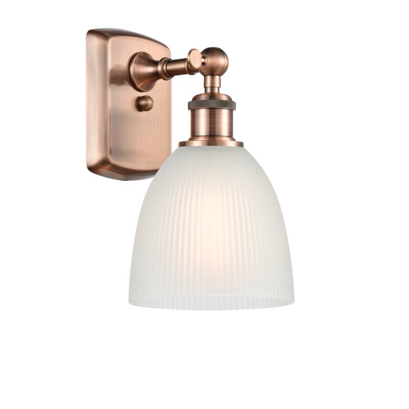 Innovations Lighting Castile 11" Tall Bathroom Sconce - Antique Copper / White