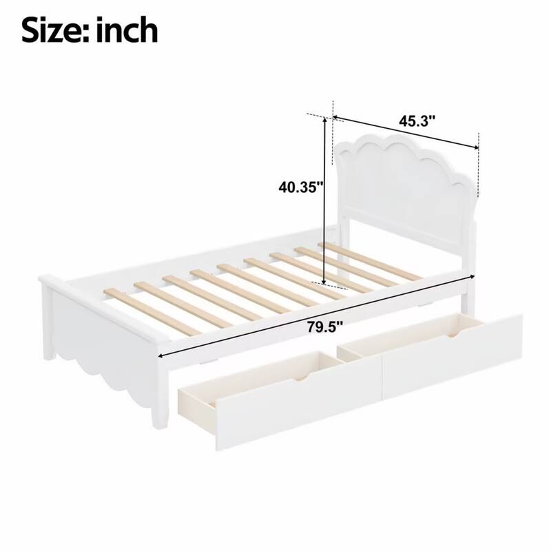 Platform Bed with Dual Underbed Drawers by Harper&Bright Designs