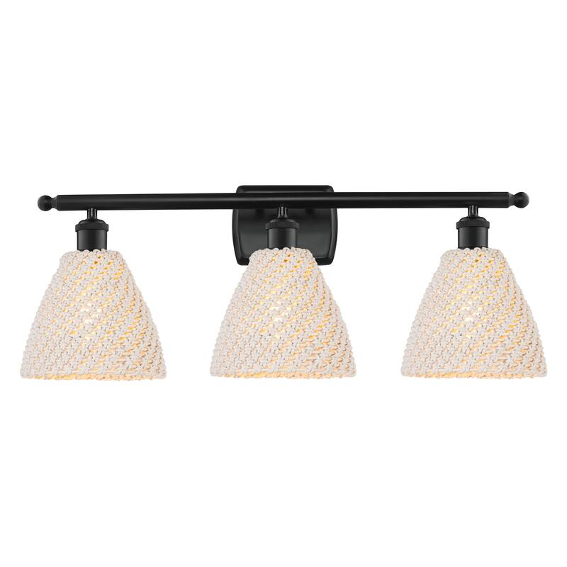 Innovations Lighting Endless Possibilities Ballston - Bristol Natural - 3 Light 28" Bath Vanity Light - Matte Black