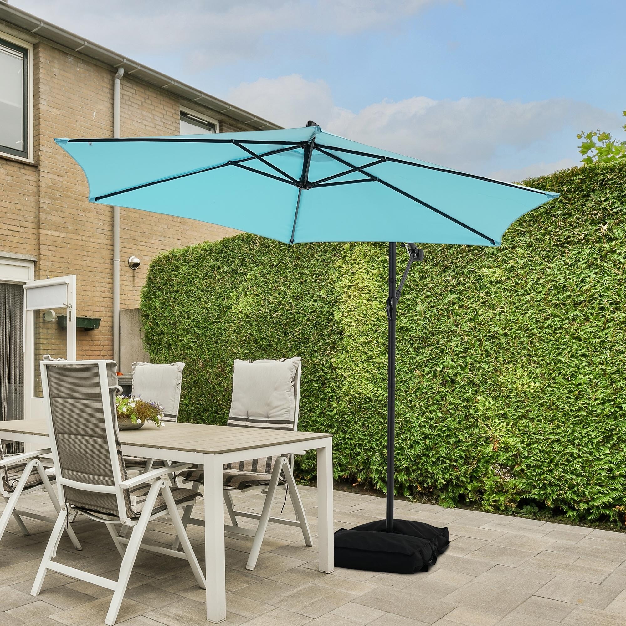 Ainfox 10 ft Cantilever Offset Outdoor Patio Umbrella with