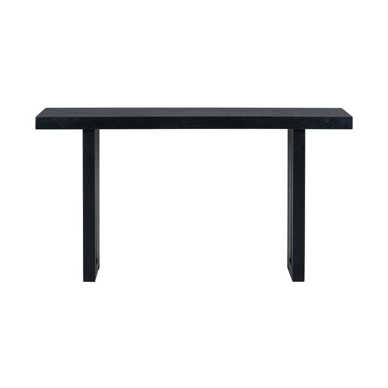 Uniquely Designed Oak Veneer Console Table with Distinctive Side Shapes
