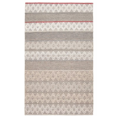 ECARPETGALLERY Braid weave Sienna Grey Wool Rug - 5'0 x 8'3