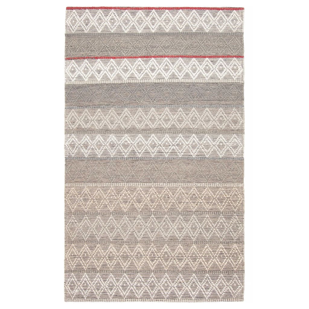 ECARPETGALLERY Braid weave Sienna Grey Wool Rug - 5'0 x 8'3