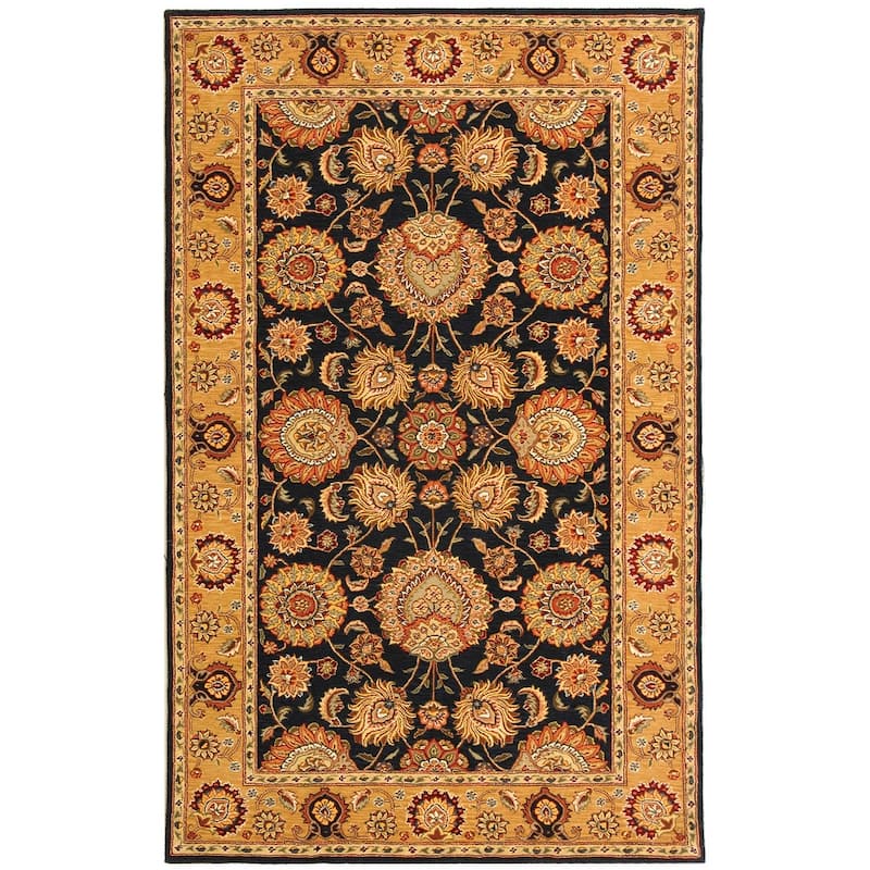 SAFAVIEH Handmade Persian Court Rozalinda Traditional Oriental Wool Rug - 4' x 6' - Navy/Light Gold