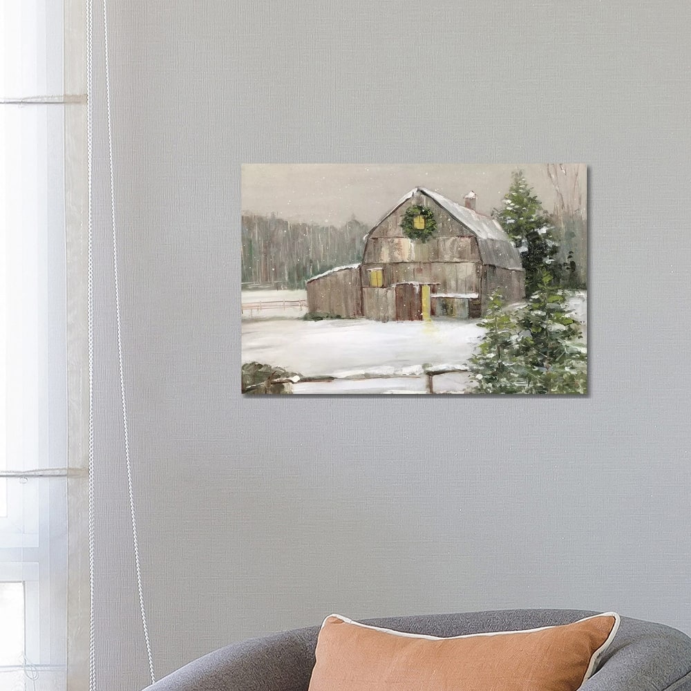 iCanvas "Winter Barn" by Sally Swatland Canvas Print