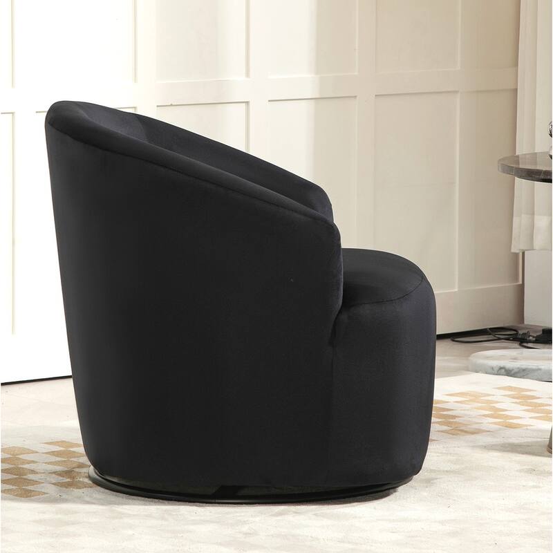 Modern Velvet Upholstered Swivel Accent Chair