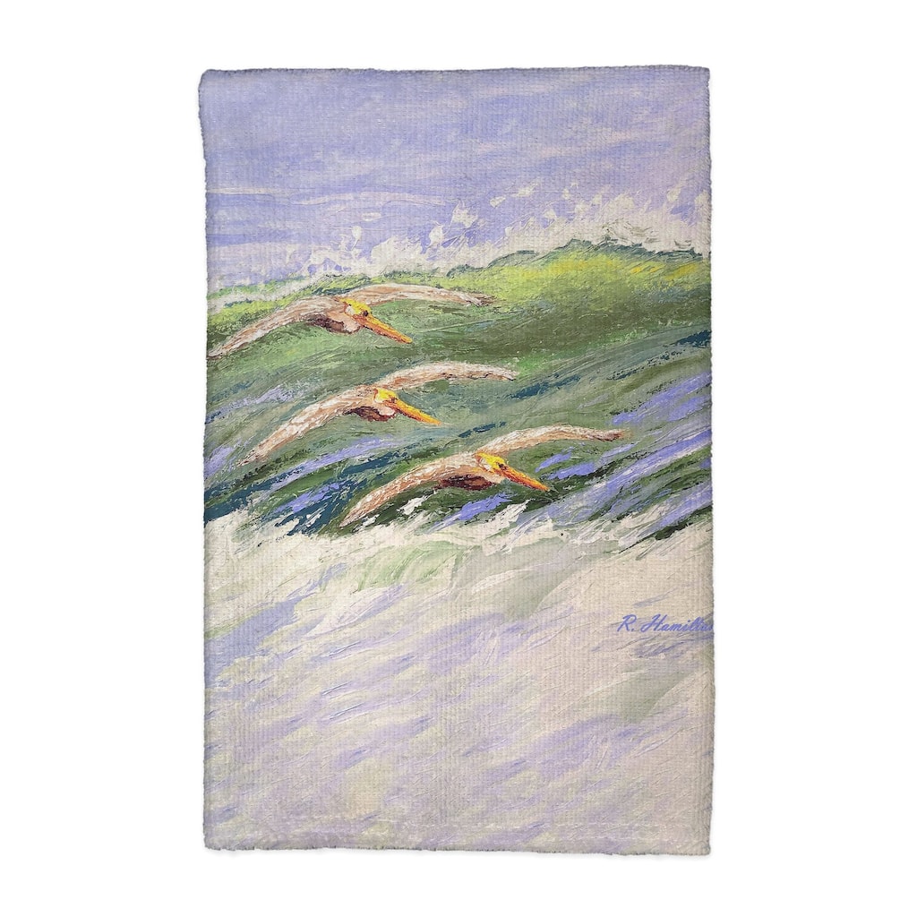 Pelicans Cruising Kitchen Towel - 16x25
