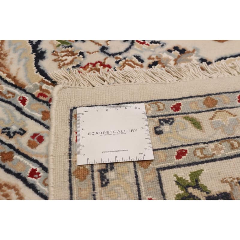 ECARPETGALLERY Hand-knotted Nain Cream Silk, Wool Rug - 8'0 x 15'11