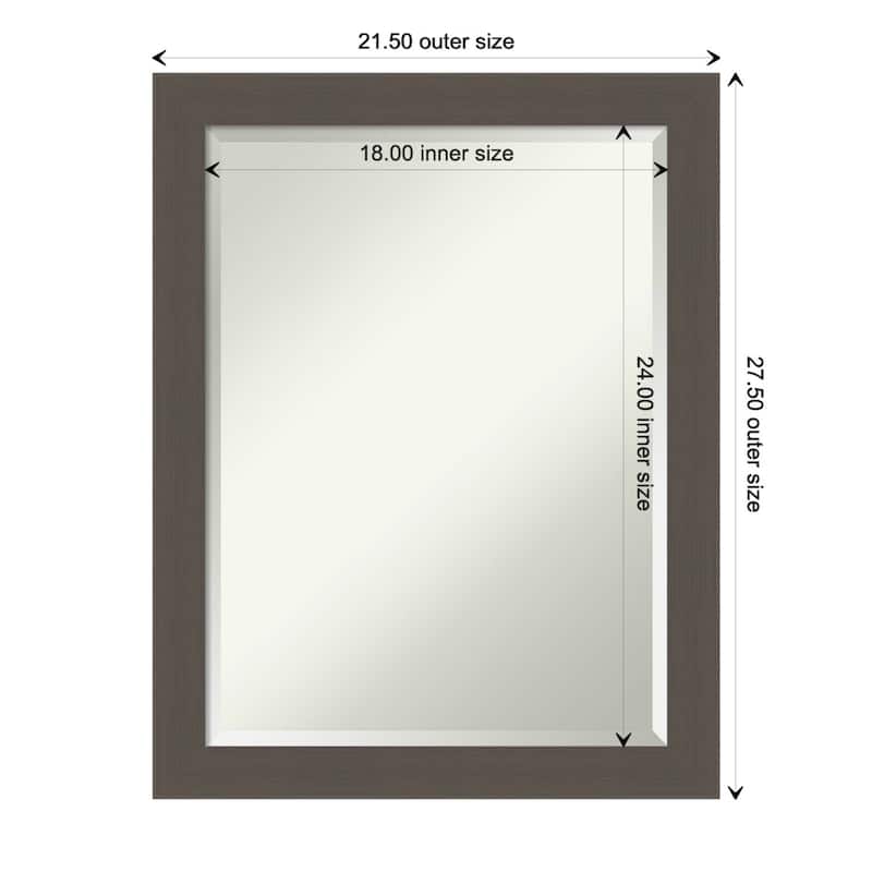 Beveled Wall Mirror - Brushed Nickel Frame