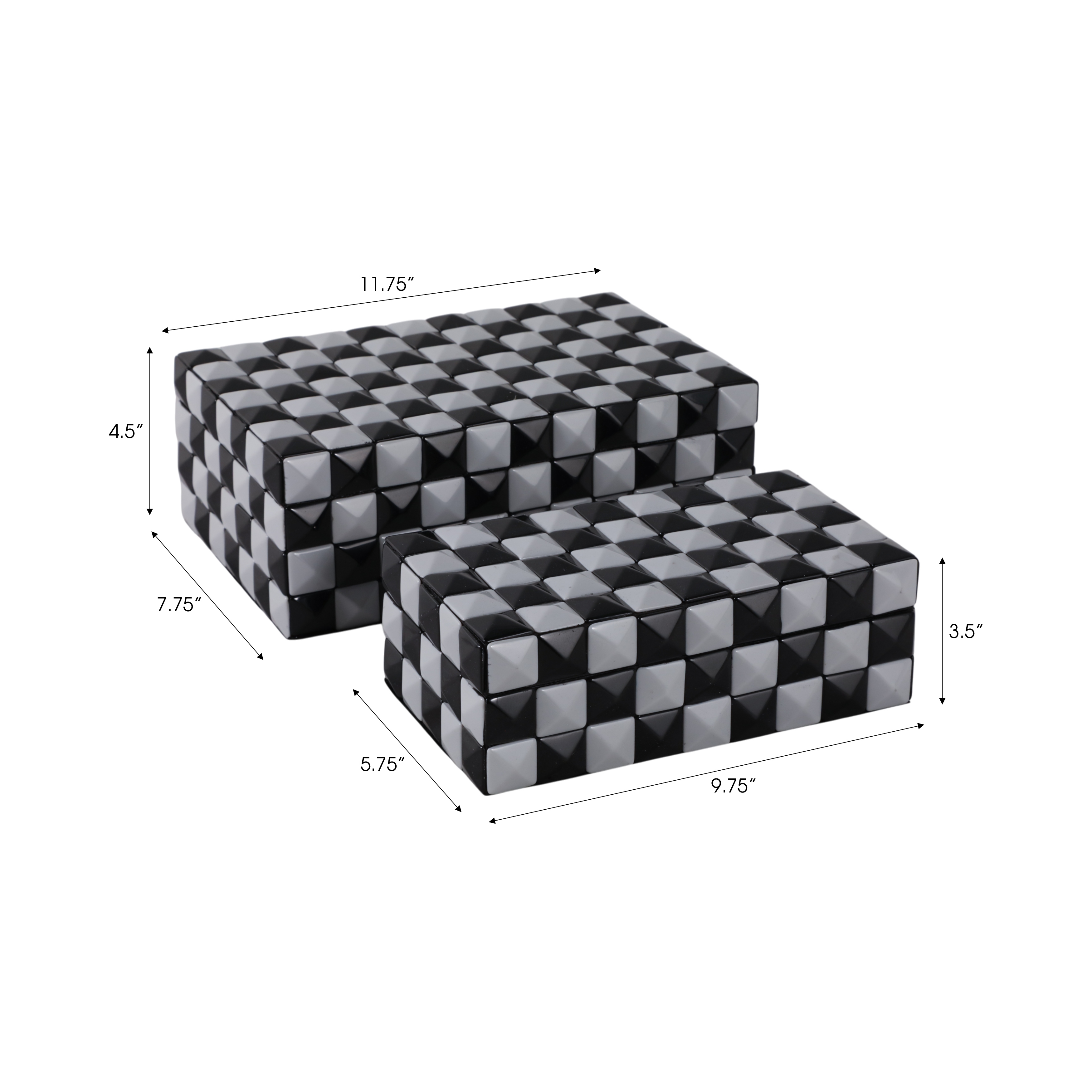 Tonal Checkerboard Small Box サイズXL Resin-Modern-Storage-Box-