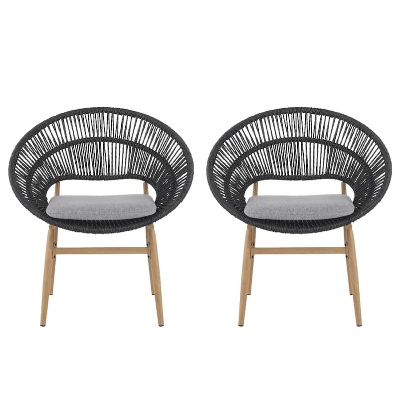Outdoor Wicker Papasan Style Dining Chair