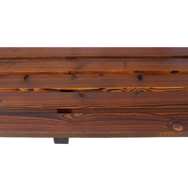 Rustic Wagon Wheel Bench, 2-Seater Wooden Outdoor Furniture for Garden