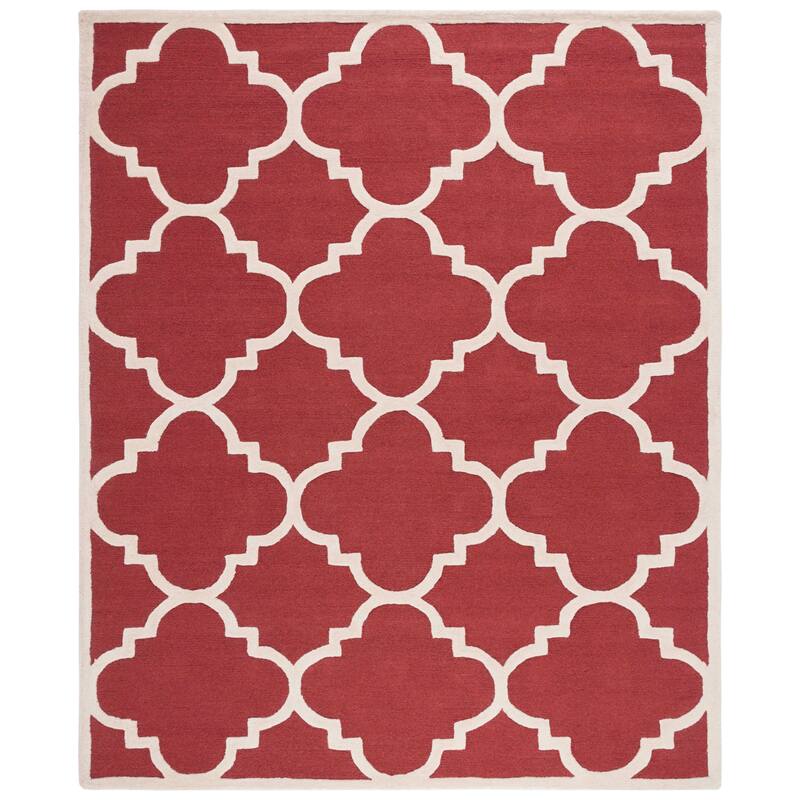 SAFAVIEH Handmade Cambridge Gullveig Modern Moroccan Wool Rug - 11' x 15' - Rust/Ivory