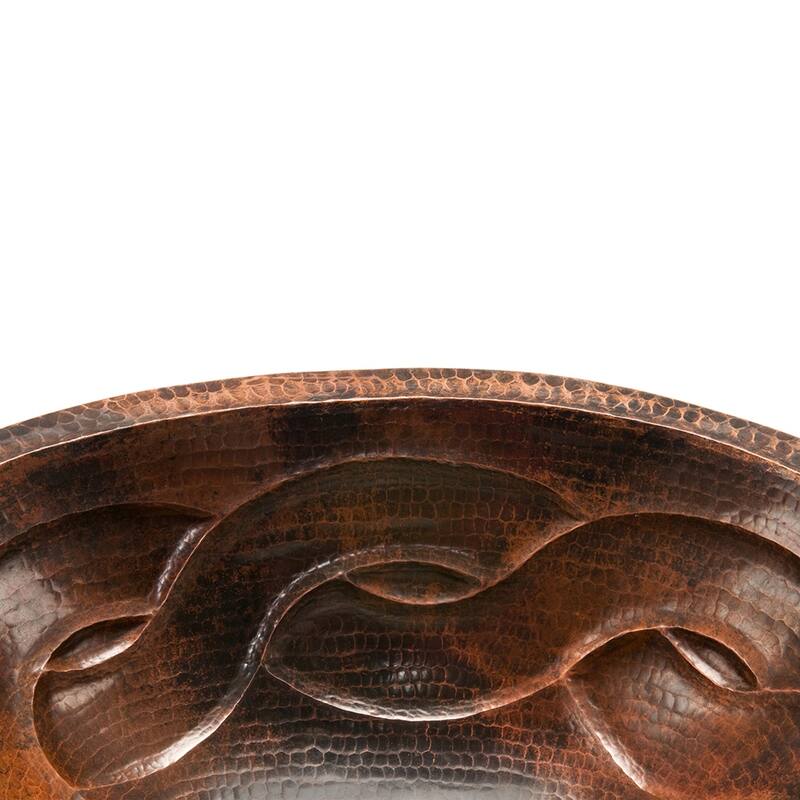 19-in Oval Braid Under Counter Hammered Copper Bathroom Sink (LO19FBDDB)