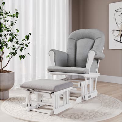 Forever Eclectic Cozy Glider Rocker and Ottoman