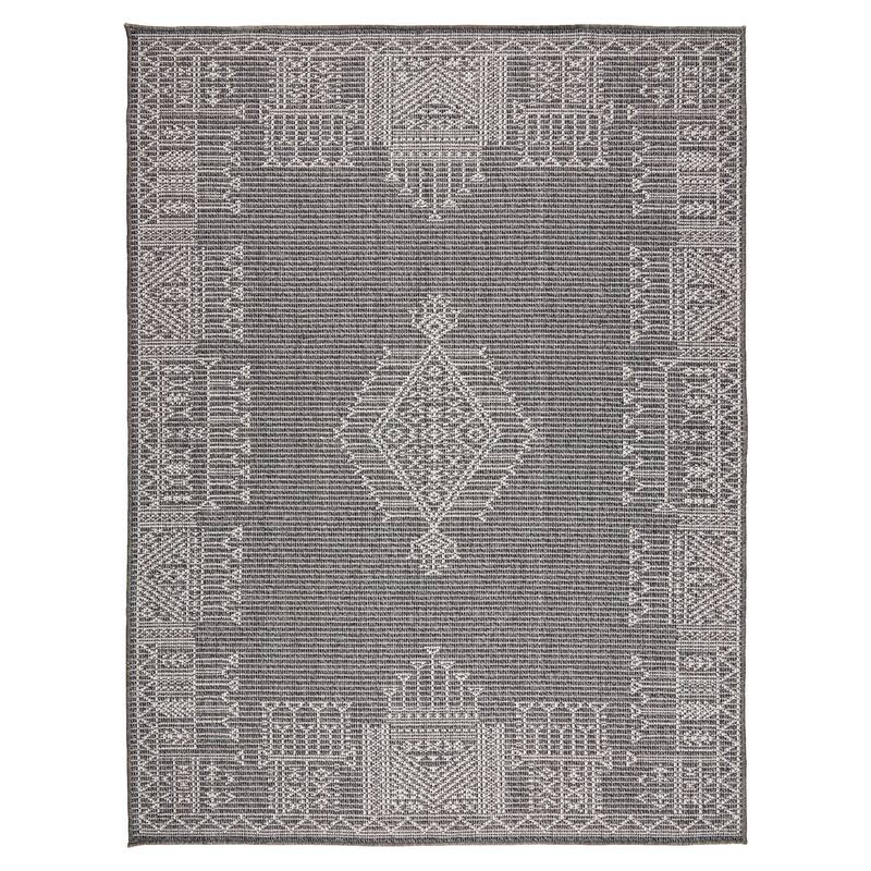 Terra by Obeetee Pavilion Medallion Rug - Cream/Onyx - 5'3" x 7'3"