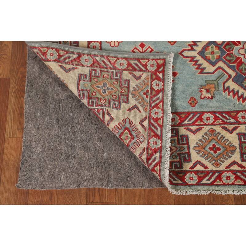 Blue Kazak Oriental Area Rug Handmade Wool Carpet - 4'10" x 6'6"