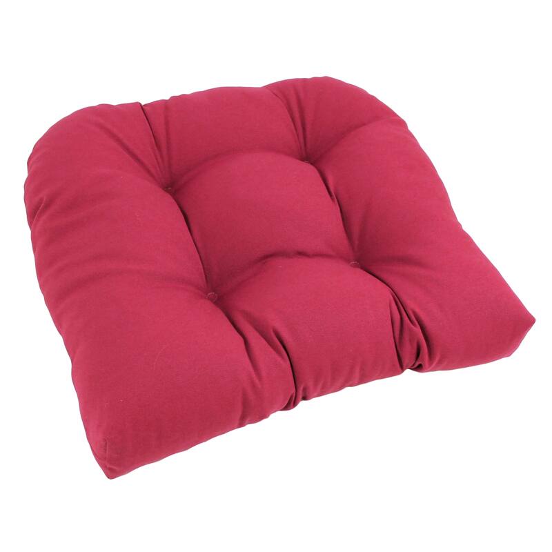 19-inch Twill U-shaped Chair Cushion (Set of 1, 2, or 4) - 19 x 19 - Single - Bery Berry