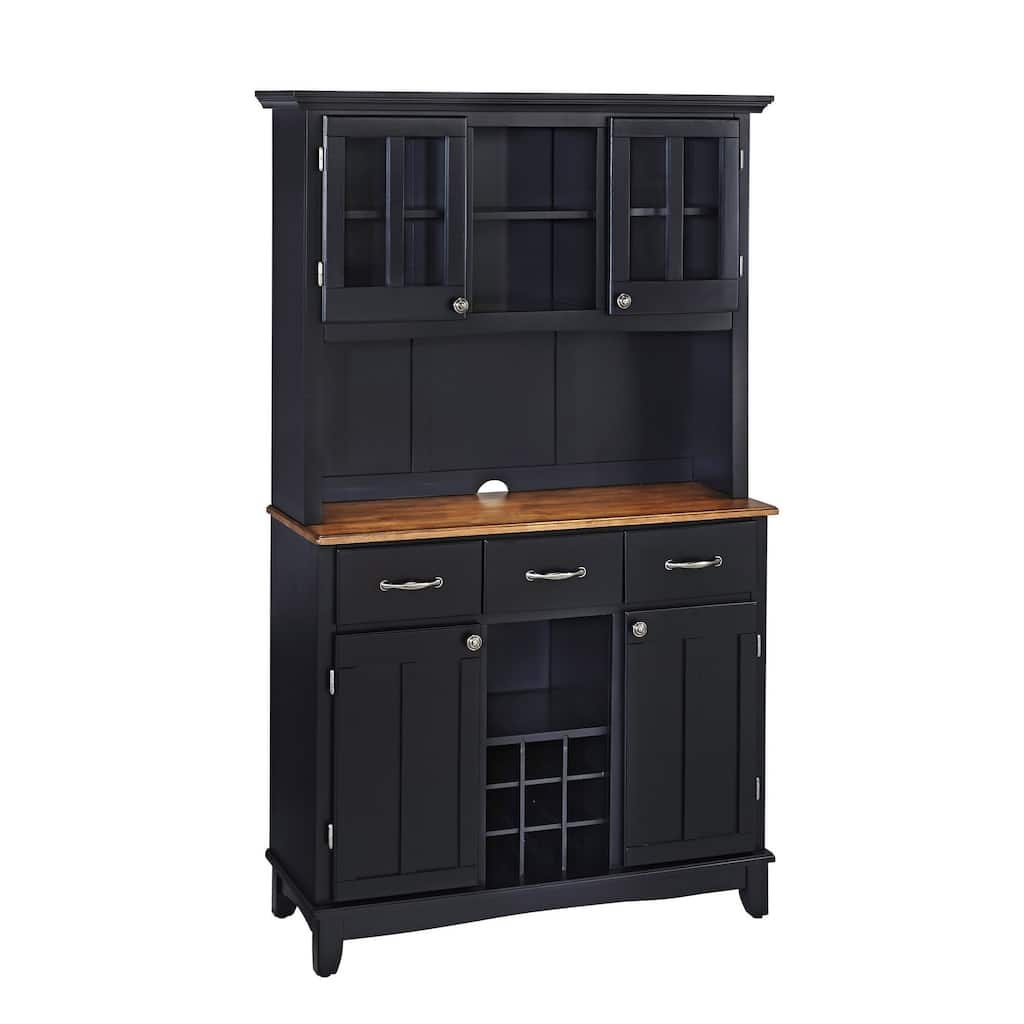Buffet of Buffets Black Storage Hutch with Wood Top