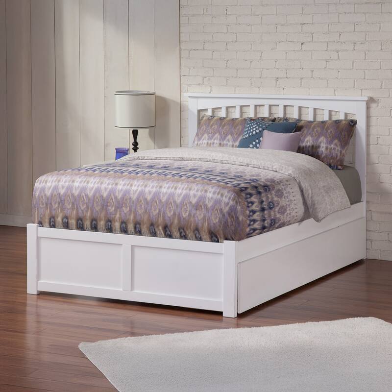 Mission Platform Bed with Footboard and Twin XL Trundle