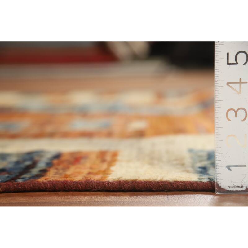 Orange Moroccan Oriental Area Rug Handmade Modern Wool Carpet - 5'9" x 7'8"