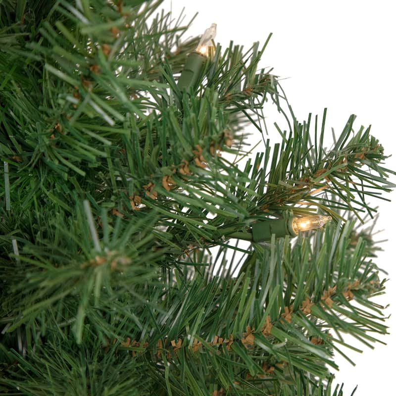 Pre-Lit Medium Oakridge Noble Fir Artificial Christmas Tree - 2' - Clear Lights - 2 Foot